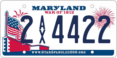 MD license plate 2AX4422