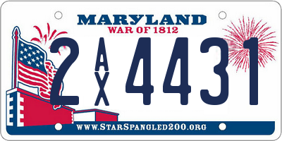 MD license plate 2AX4431