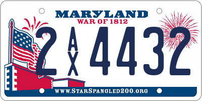 MD license plate 2AX4432