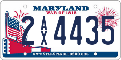 MD license plate 2AX4435