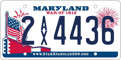 MD license plate 2AX4436