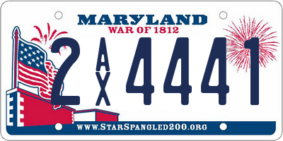 MD license plate 2AX4441
