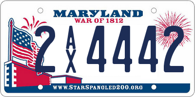 MD license plate 2AX4442