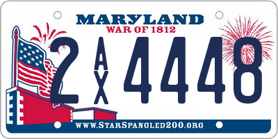 MD license plate 2AX4448