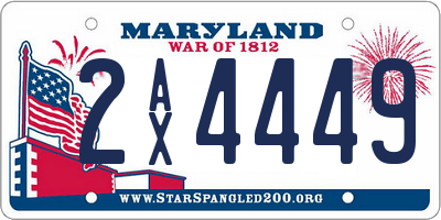 MD license plate 2AX4449