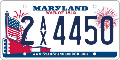 MD license plate 2AX4450