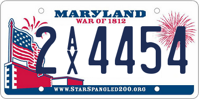 MD license plate 2AX4454