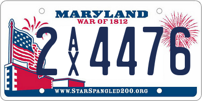 MD license plate 2AX4476