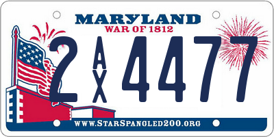 MD license plate 2AX4477