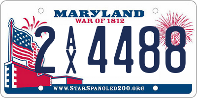 MD license plate 2AX4488