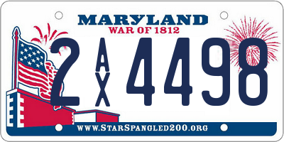 MD license plate 2AX4498