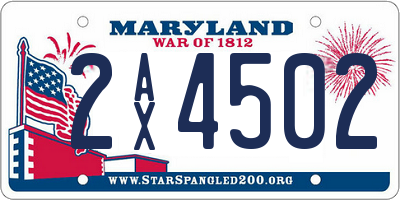 MD license plate 2AX4502