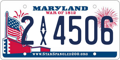 MD license plate 2AX4506