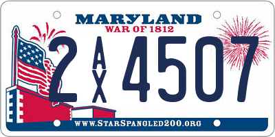 MD license plate 2AX4507