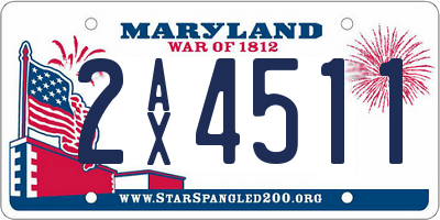 MD license plate 2AX4511