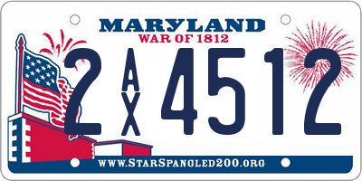 MD license plate 2AX4512