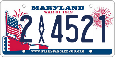 MD license plate 2AX4521