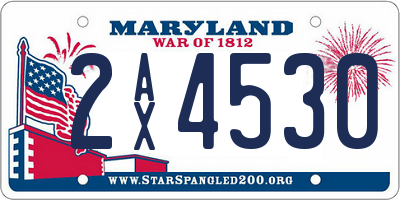 MD license plate 2AX4530