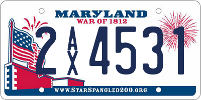 MD license plate 2AX4531