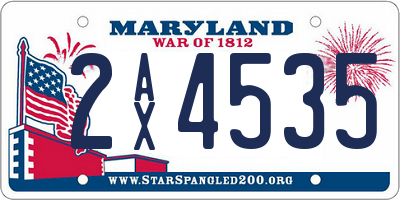 MD license plate 2AX4535