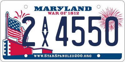 MD license plate 2AX4550