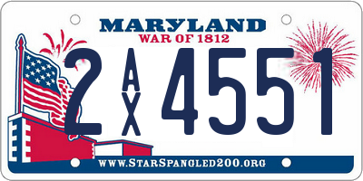 MD license plate 2AX4551