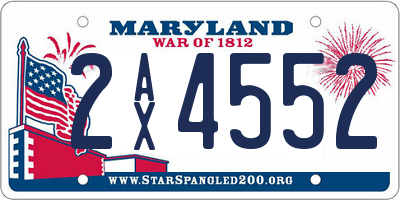 MD license plate 2AX4552