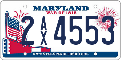 MD license plate 2AX4553