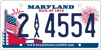 MD license plate 2AX4554
