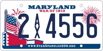 MD license plate 2AX4556