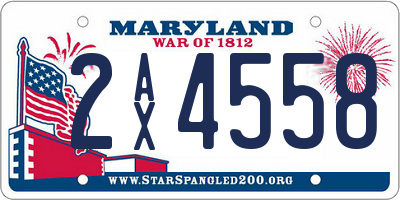 MD license plate 2AX4558