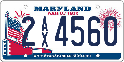 MD license plate 2AX4560