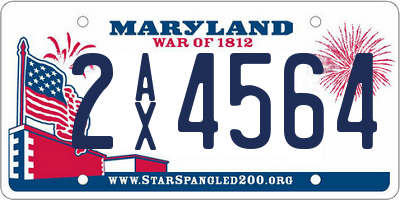 MD license plate 2AX4564