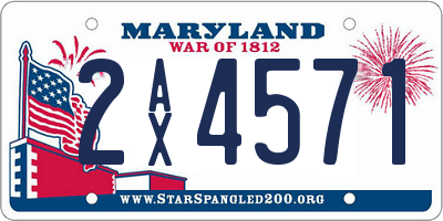 MD license plate 2AX4571