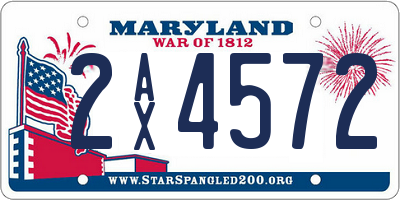 MD license plate 2AX4572