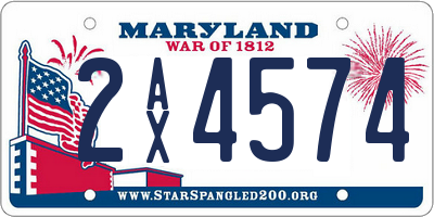 MD license plate 2AX4574