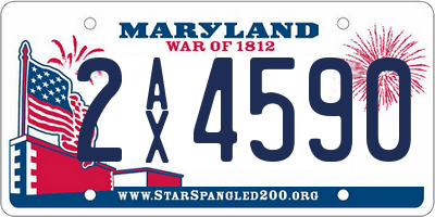 MD license plate 2AX4590