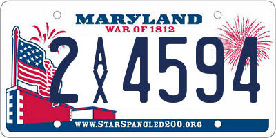 MD license plate 2AX4594