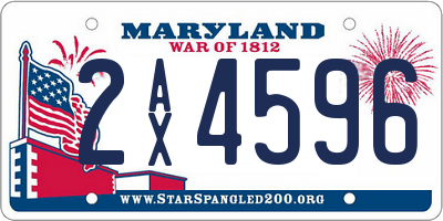 MD license plate 2AX4596