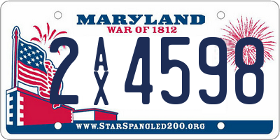 MD license plate 2AX4598