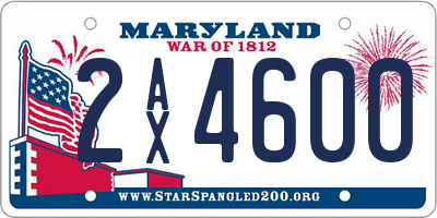MD license plate 2AX4600