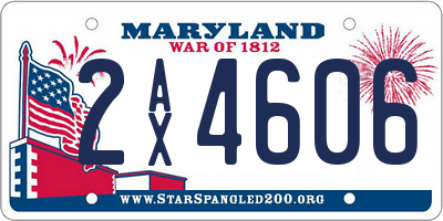 MD license plate 2AX4606