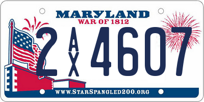 MD license plate 2AX4607