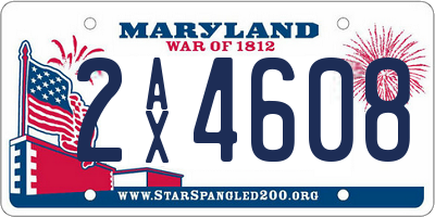MD license plate 2AX4608