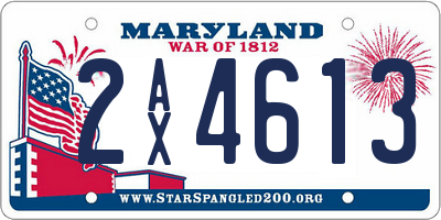 MD license plate 2AX4613