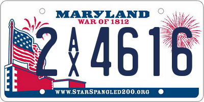 MD license plate 2AX4616