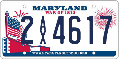 MD license plate 2AX4617
