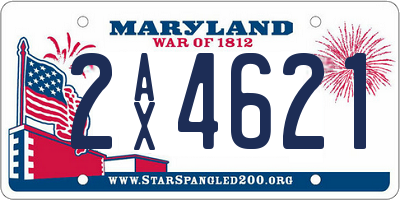 MD license plate 2AX4621