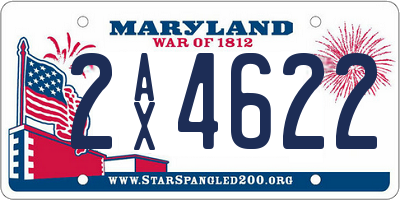 MD license plate 2AX4622