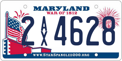 MD license plate 2AX4628